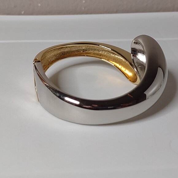 7 Inch Two Tone Hinged Bracelet - Picture 3 of 5